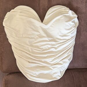 Express Cream Strapless Bustier Top